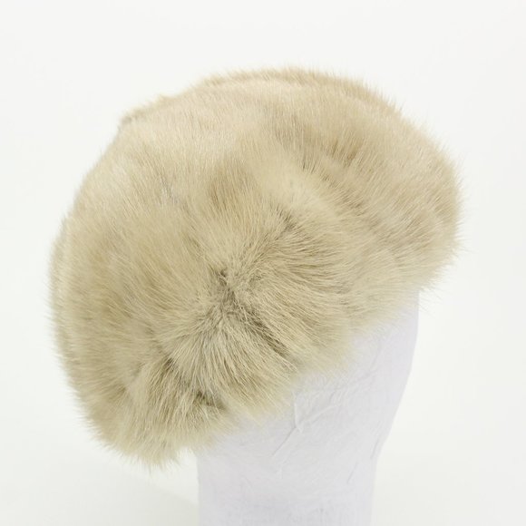 Vintage Accessories - Vintage Cream Fur Hat